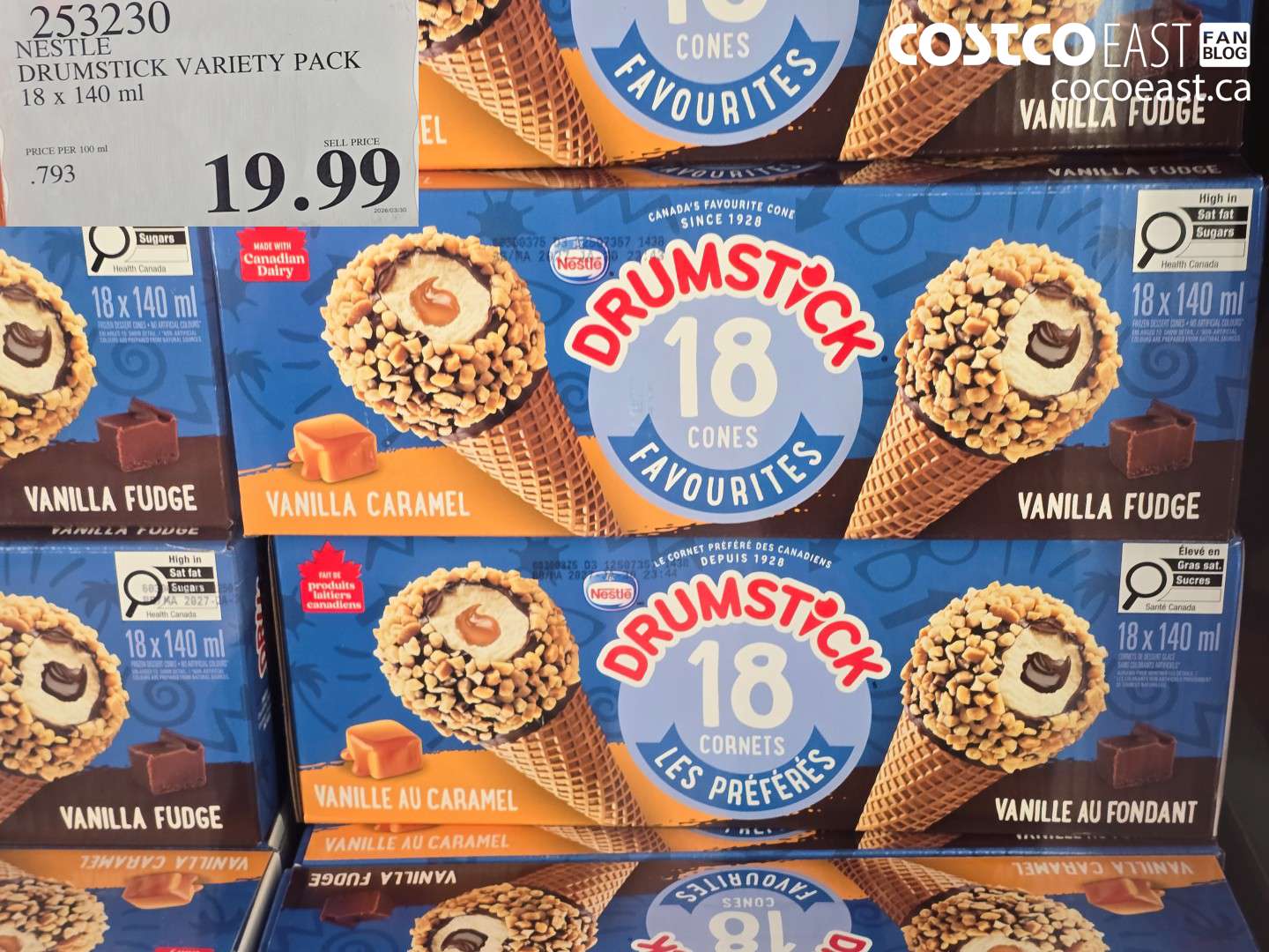 253230 NESTLE DRUMSTICK VARIETY PACK 18 X 140 ML $19.99