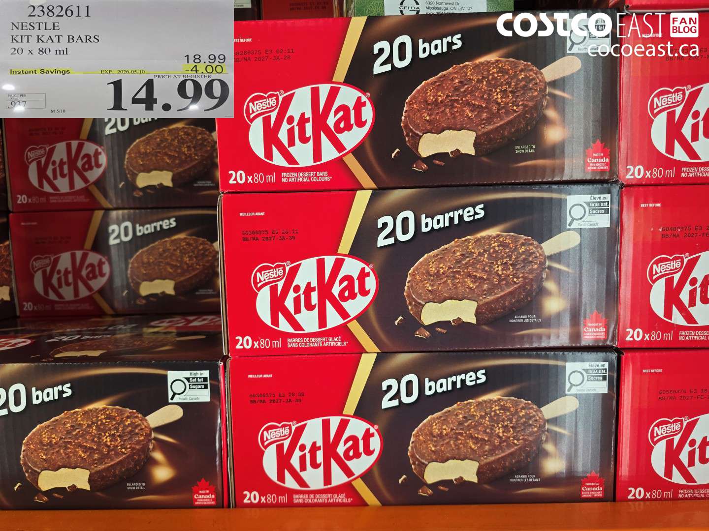 2382611 NESTLE KIT KAT BARS 20 X 80 ML ($4.00 INSTANT SAVINGS EXPIRES ON 2026-05-10) $14.99
