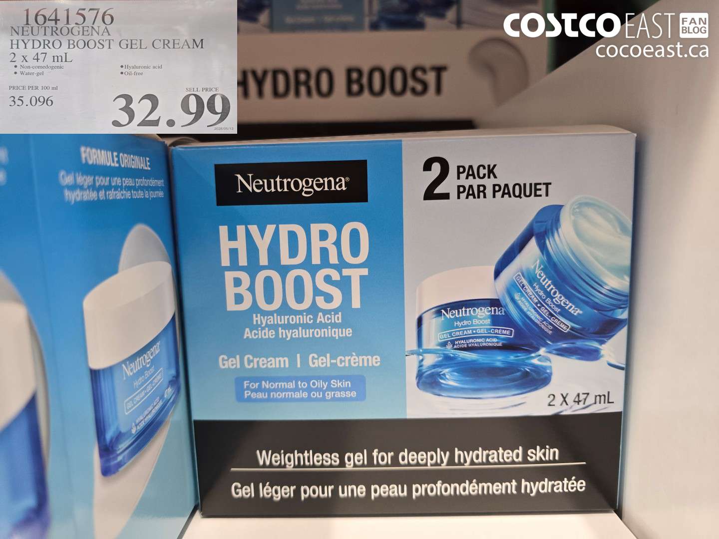 1641576 NEUTROGENA HYDRO BOOST GEL CREAM 2 X 47 ML $32.99