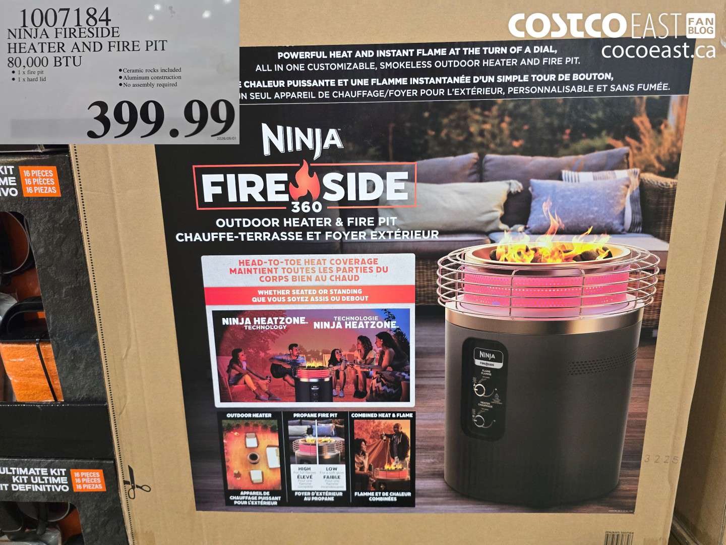 1007184 NINJA FIRESIDE HEATER AND FIRE PIT 80,000 BTU $399.99