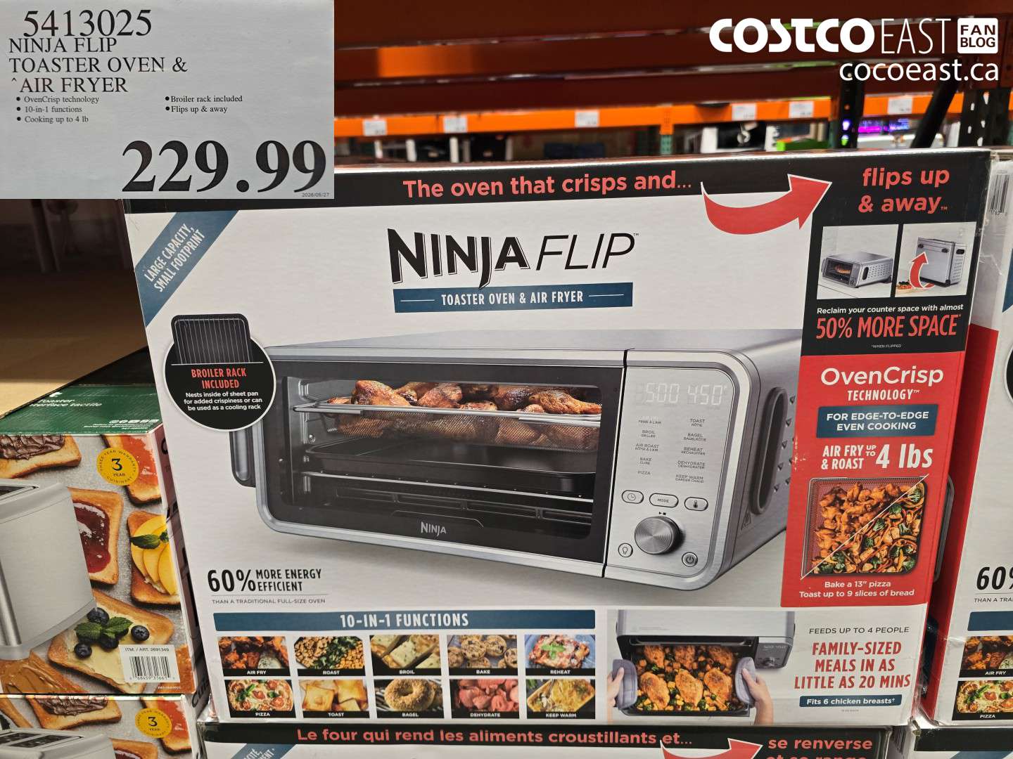 5413025 NINJA FLIP TOASTER OVEN & AIR FRYER $229.99