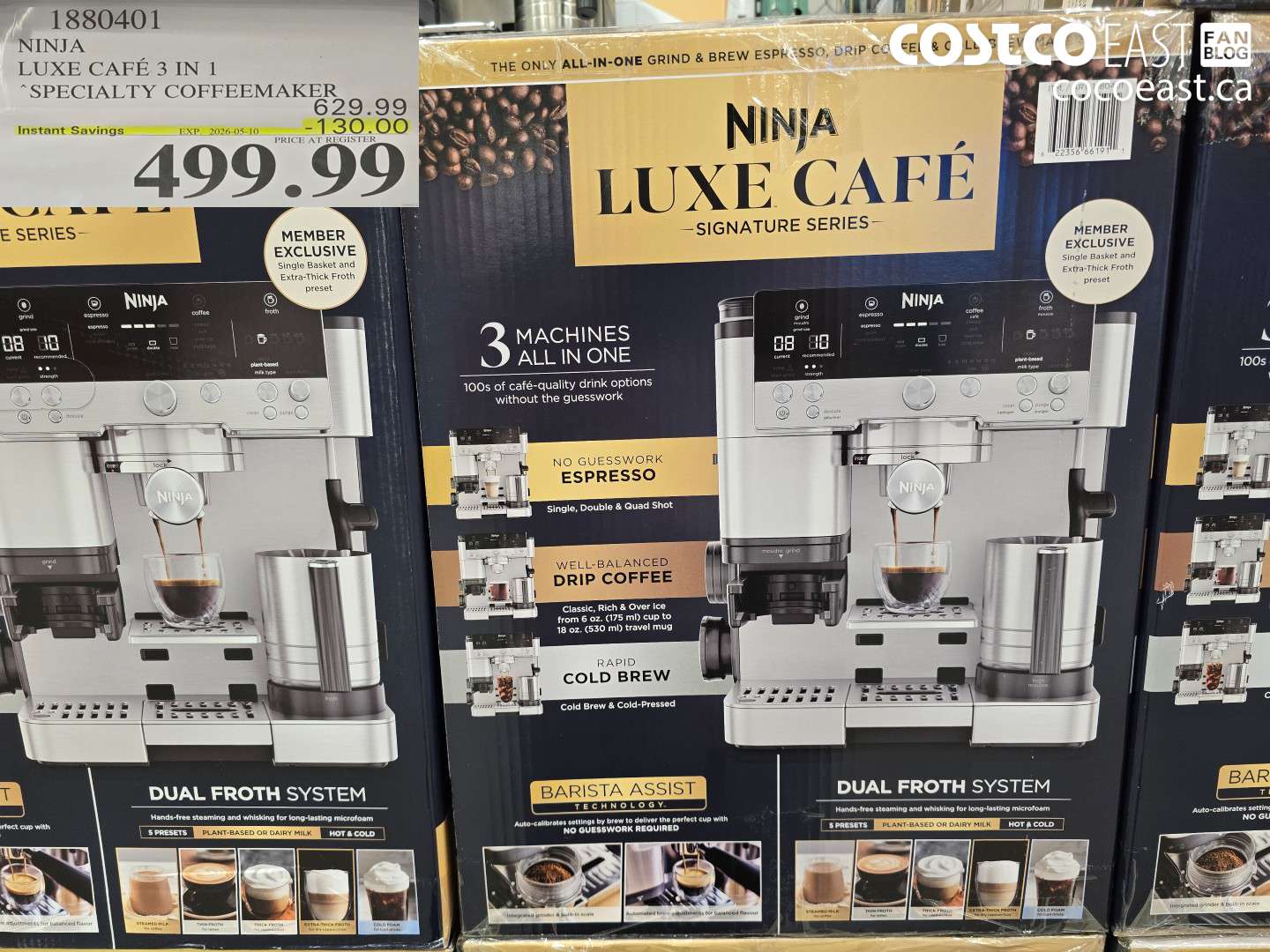 1880401 NINJA LUXE CAFE 3 IN 1 SPECIALTY COFFEEMAKER ($130.00 INSTANT SAVINGS EXPIRES ON 2026-05-10) $499.99