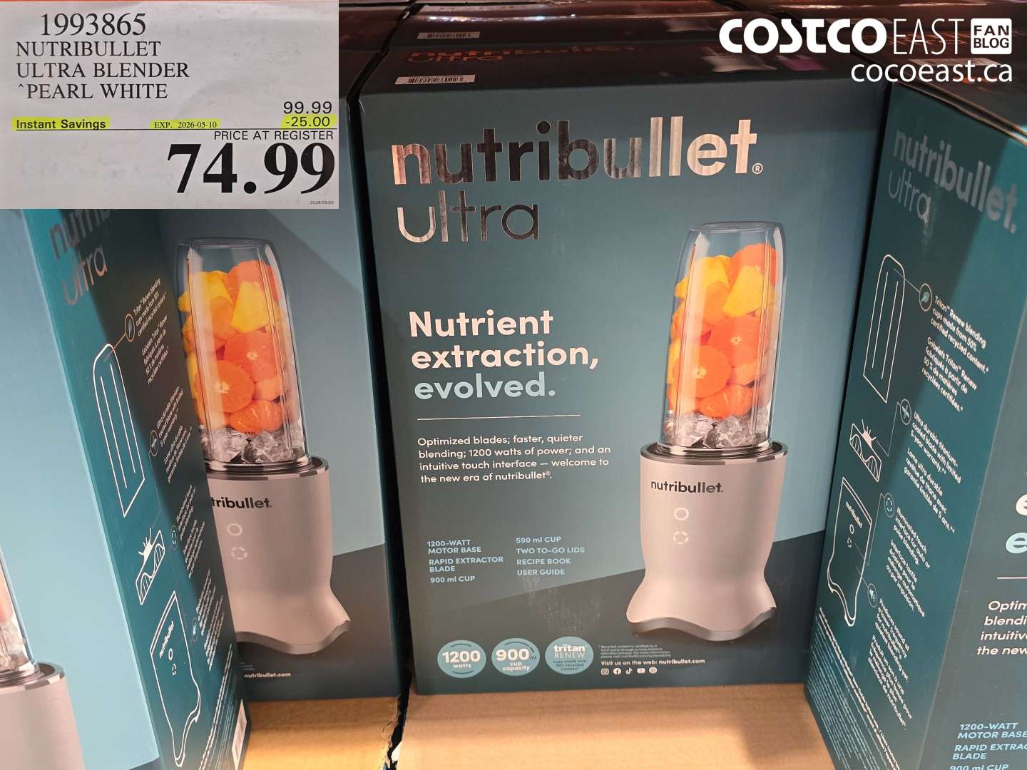 1993865 NUTRIBULLET ULTRA BLENDER PEARL WHITE ($25.00 INSTANT SAVINGS EXPIRES ON 2026-05-10) $74.99