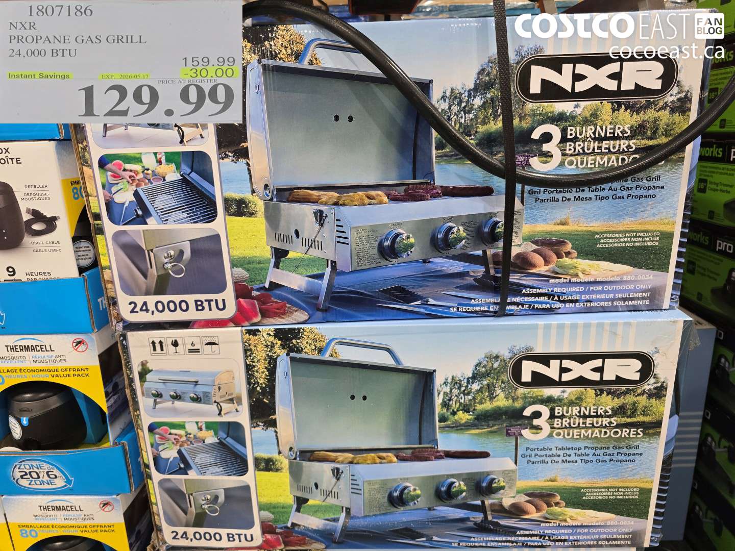 1807186 NXR PROPANE GAS GRILL 24,000 BTU ($30.00 INSTANT SAVINGS EXPIRES ON 2026-05-17) $129.99