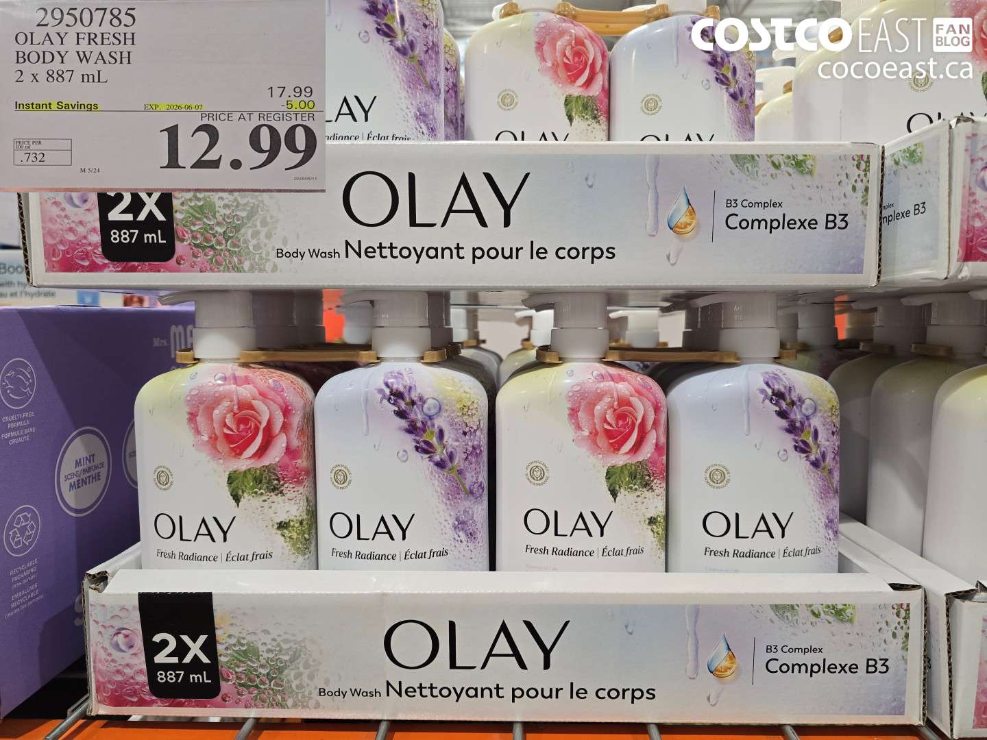 2950785 OLAY FRESH BODY WASH 2 X 887 ML ($5.00 INSTANT SAVINGS EXPIRES ON 2026-06-07) $12.99