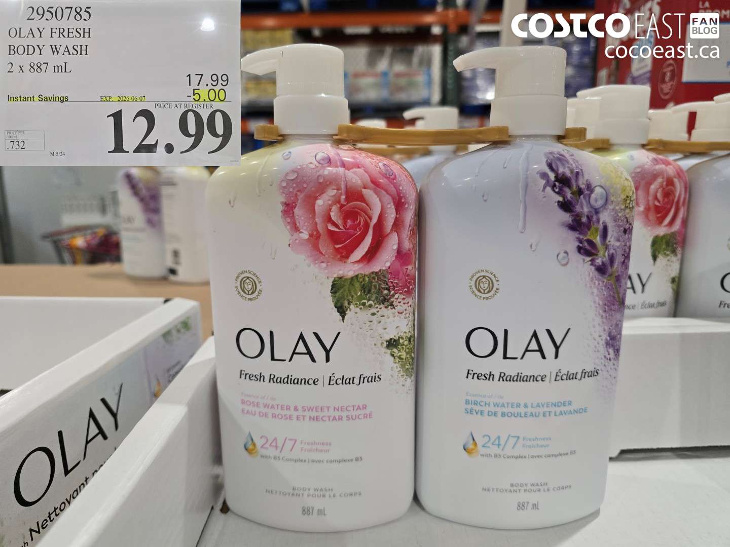 2950785 OLAY FRESH BODY WASH 2 X 887 ML ($5.00 INSTANT SAVINGS EXPIRES ON 2026-06-07) $12.99