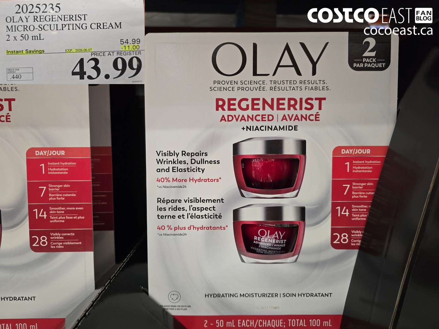 2025235 OLAY REGENERIST MICRO-SCULPTING CREAM 2 X 50 ML ($11.00 INSTANT SAVINGS EXPIRES ON 2026-06-07) $43.99