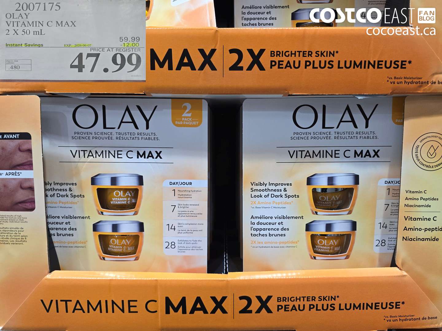 2007175 OLAY VITAMIN C MAX 2 X 50 ML ($12.00 INSTANT SAVINGS EXPIRES ON 2026-06-07) $47.99