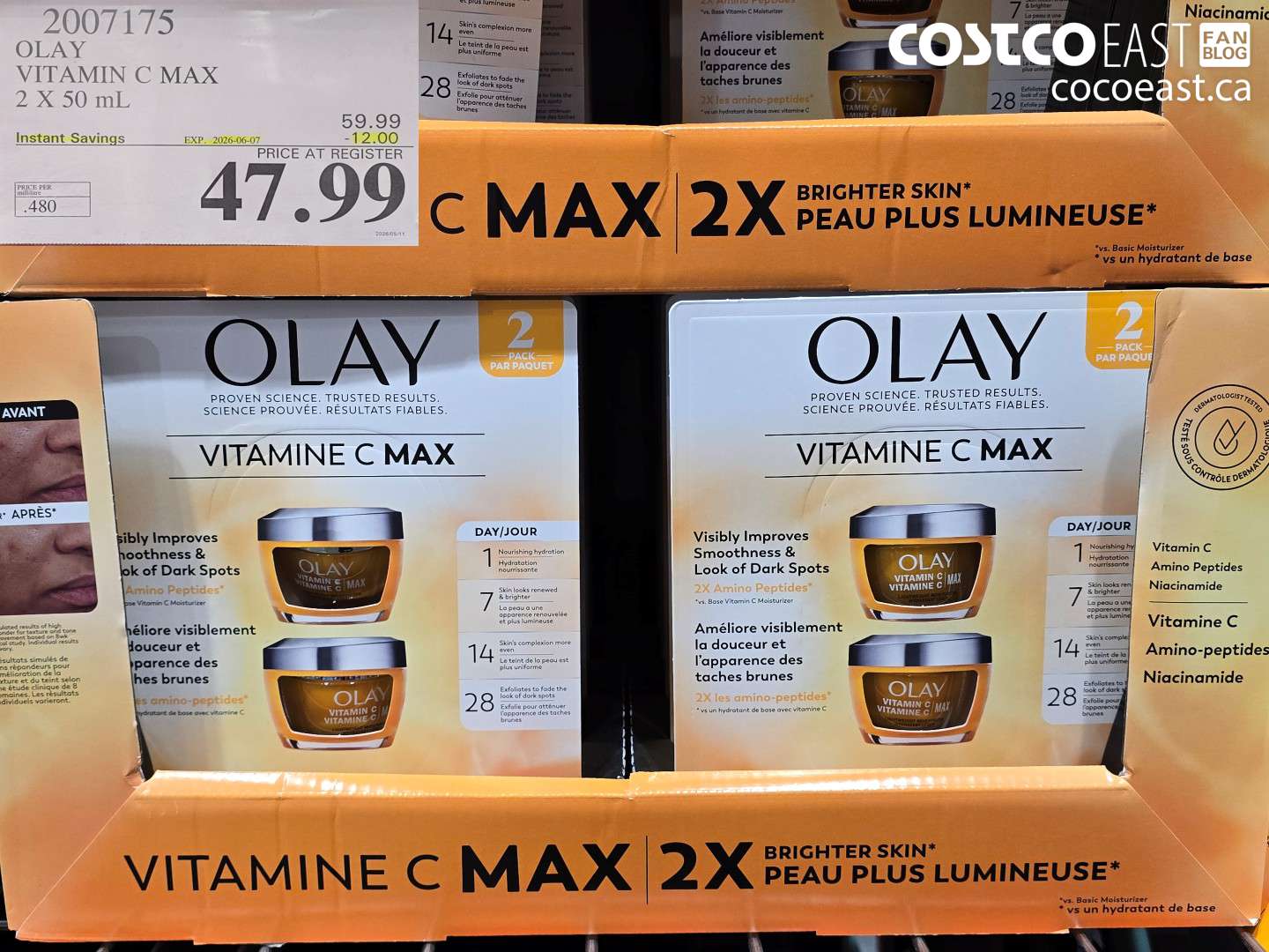 2007175 OLAY VITAMIN C MAX 2 X 50 ML ($12.00 INSTANT SAVINGS EXPIRES ON 2026-06-07) $47.99
