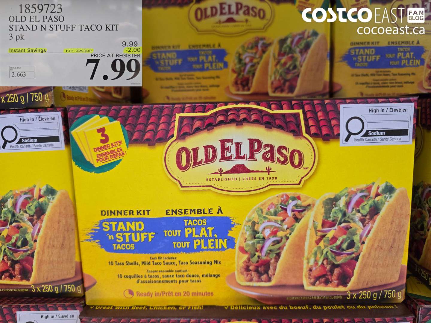 1859723 OLD EL PASO STAND N STUFF TACO KIT 3 PK ($2.00 INSTANT SAVINGS EXPIRES ON 2026-06-07) $7.99