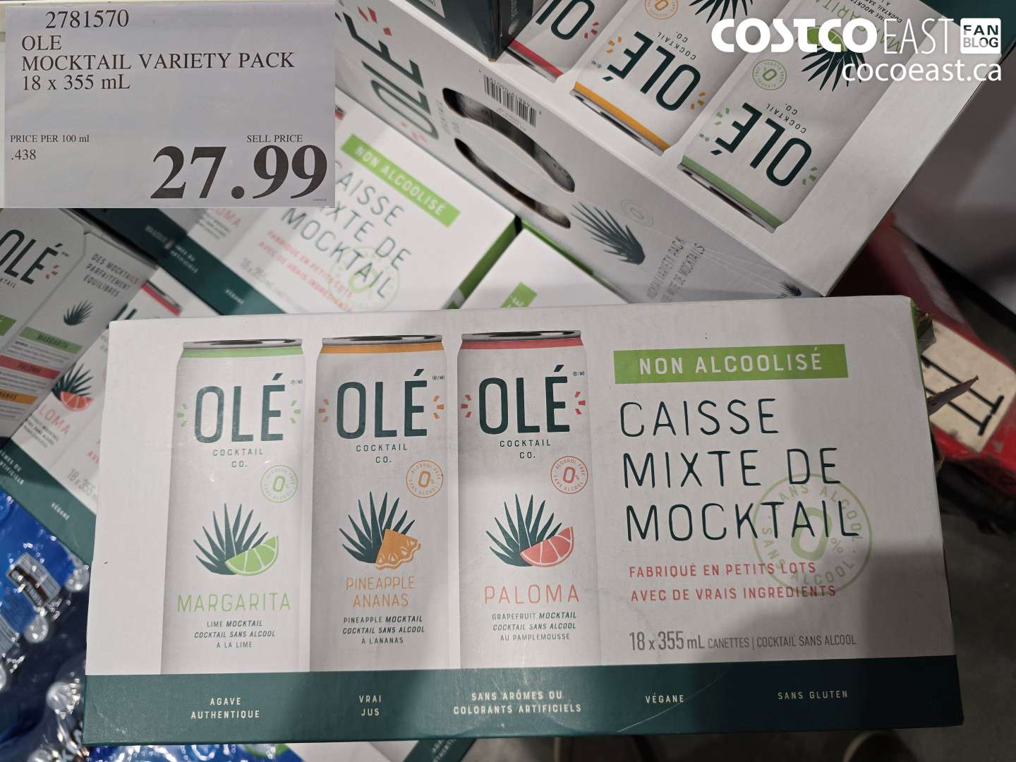 2781570 OLE MOCKTAIL VARIETY PACK 18 X 355 ML $27.99
