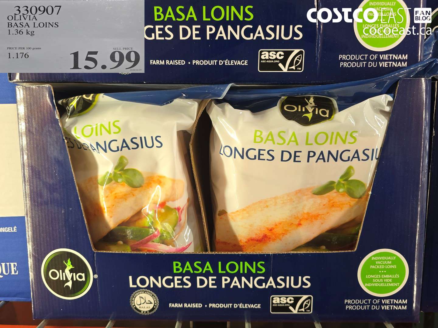330907 OLIVIA BASA LOINS 1.36 KG $15.99