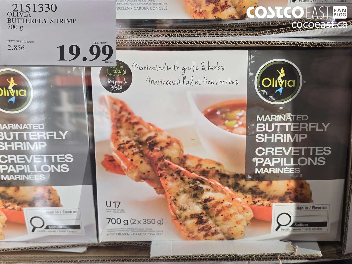 2151330 OLIVIA BUTTERFLY SHRIMP 700 G $19.99
