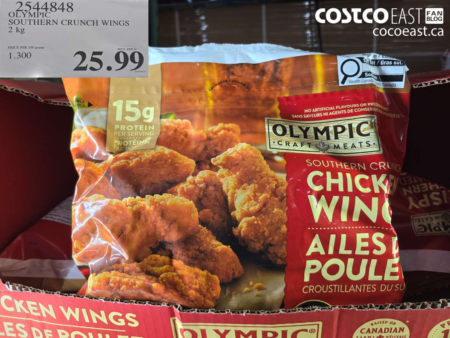 2544848 OLYMPIC SOUTHERN CRUNCH WINGS 2 KG $25.99