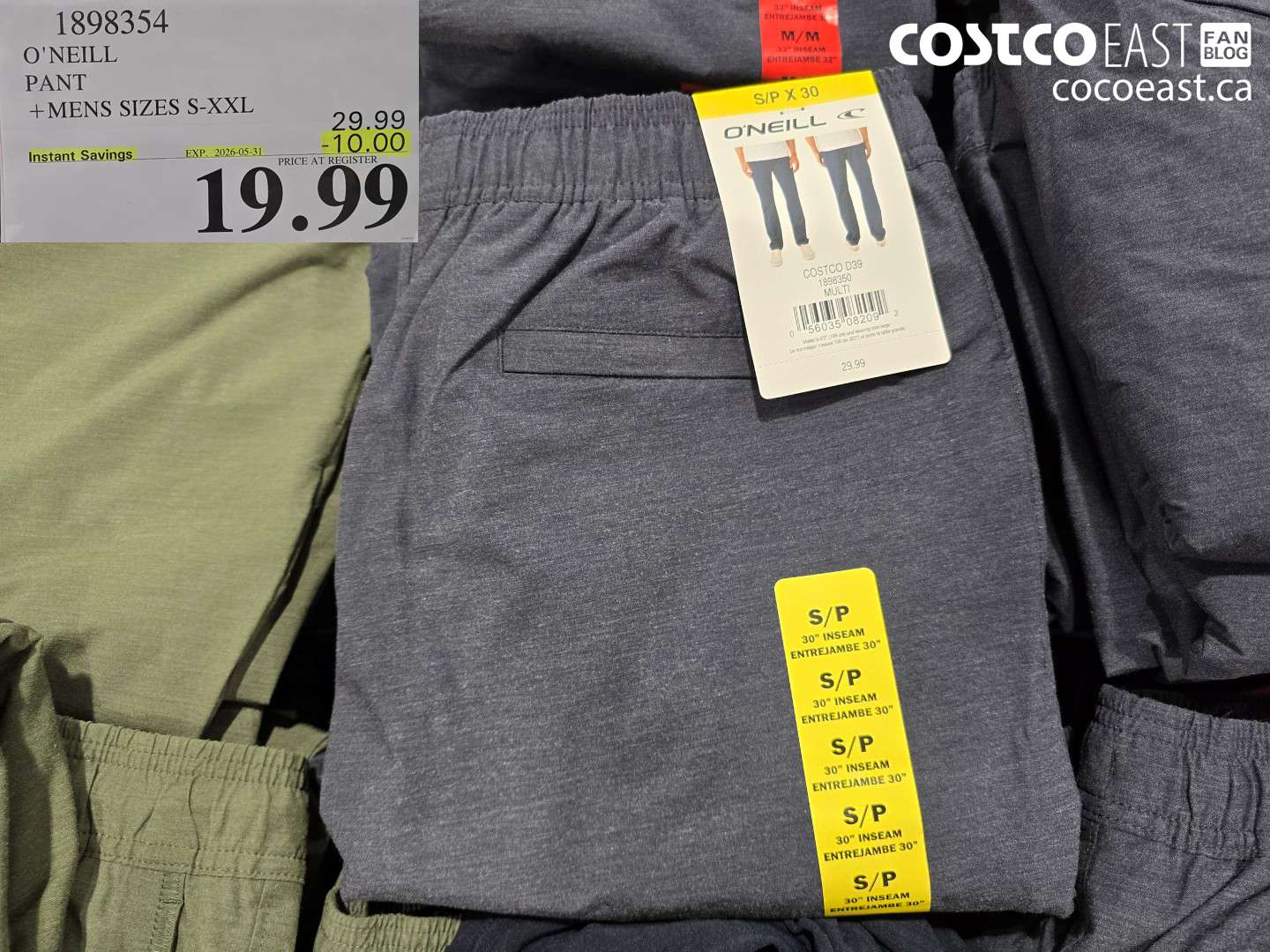 1898354 O'NEILL PANT MENS SIZES S-XXL ($10.00 INSTANT SAVINGS EXPIRES ON 2026-05-31) $19.99