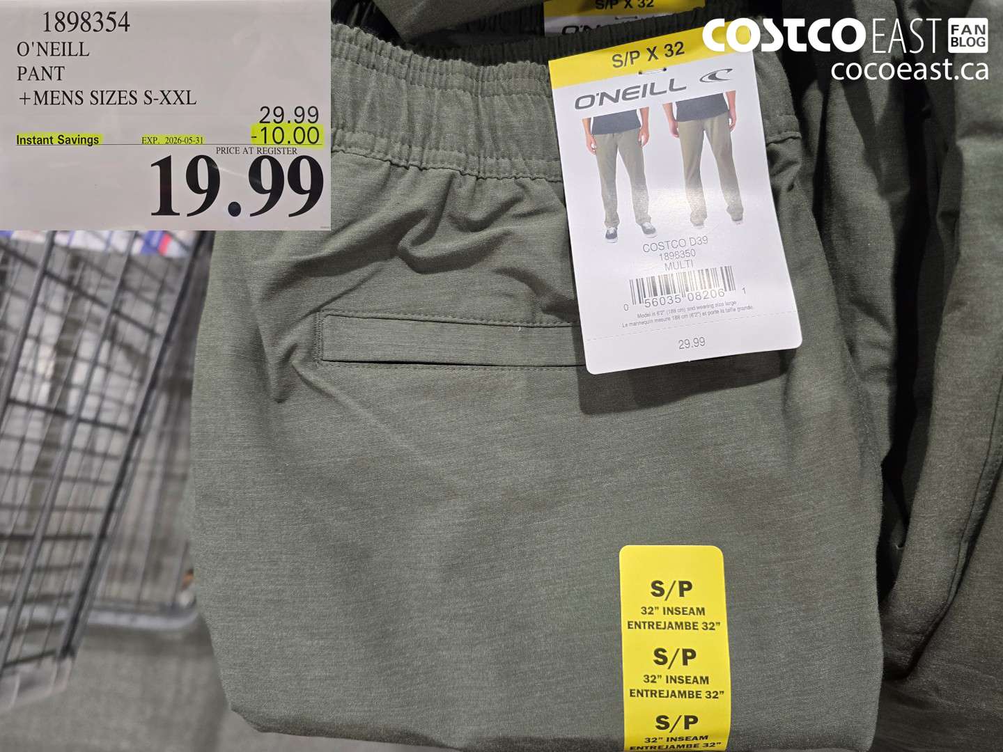 1898354 O'NEILL PANT + MENS SIZES S-XXL ($10.00 INSTANT SAVINGS EXPIRES ON 2026-05-31) $19.99