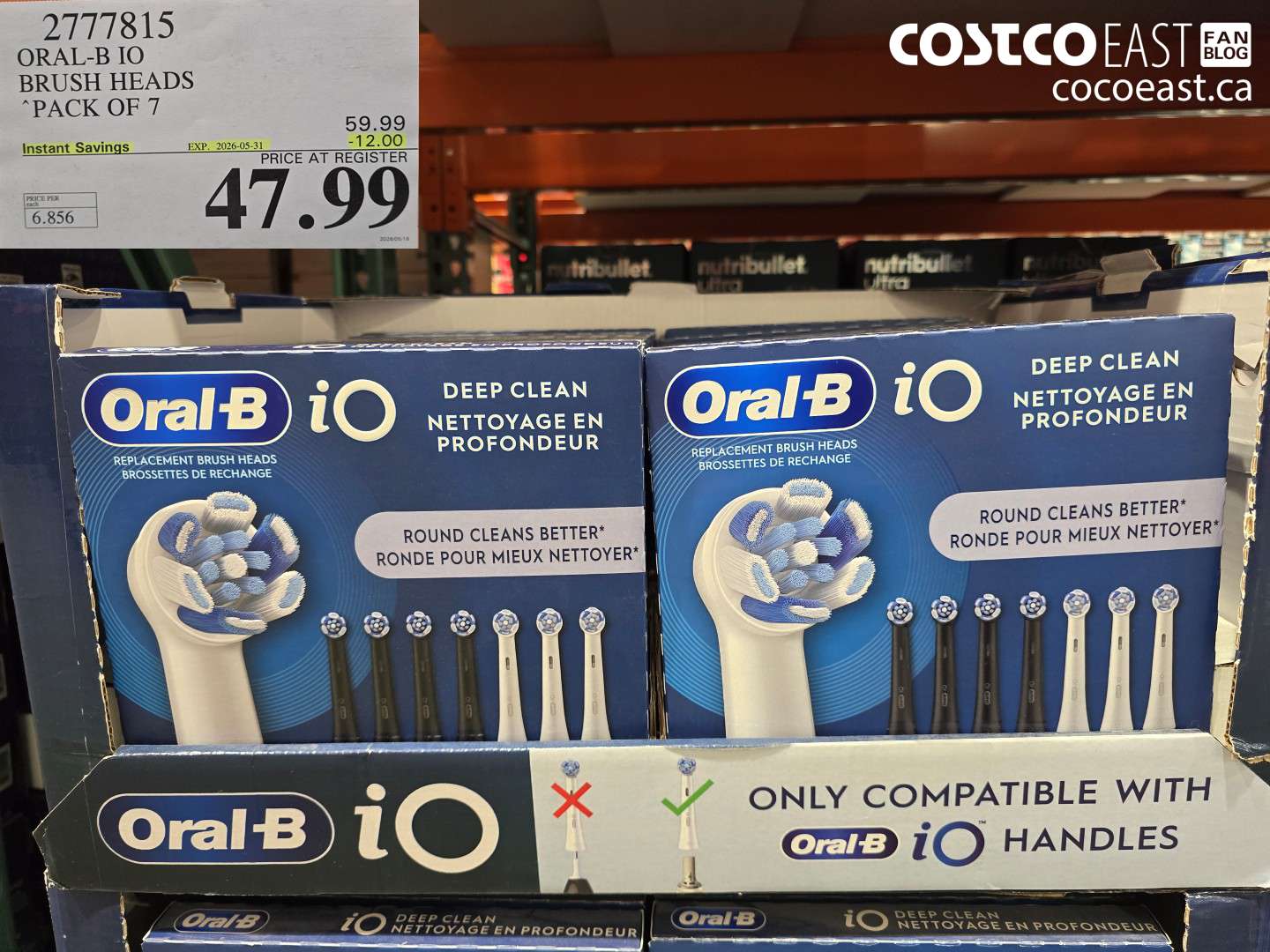 2777815 ORAL-B IO BRUSH HEADS PACK OF 7 ($12.00 INSTANT SAVINGS EXPIRES ON 2026-05-31) $47.99