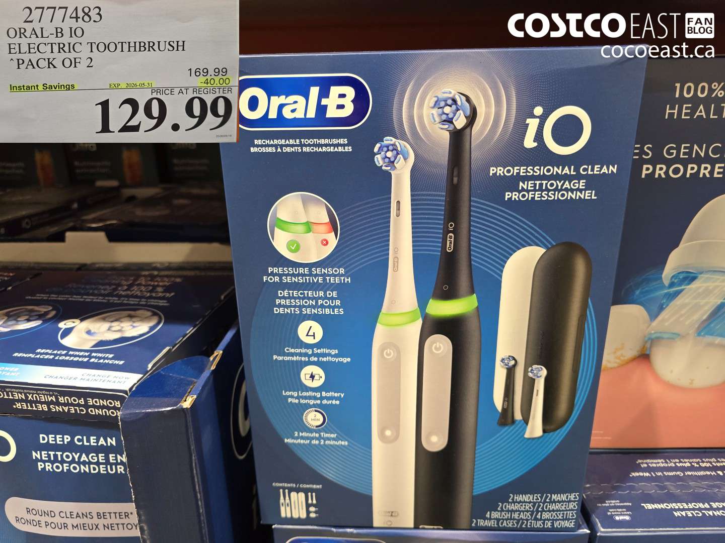 2777483 ORAL-B IO ELECTRIC TOOTHBRUSH PACK OF 2 ($40.00 INSTANT SAVINGS EXPIRES ON 2026-05-31) $129.99