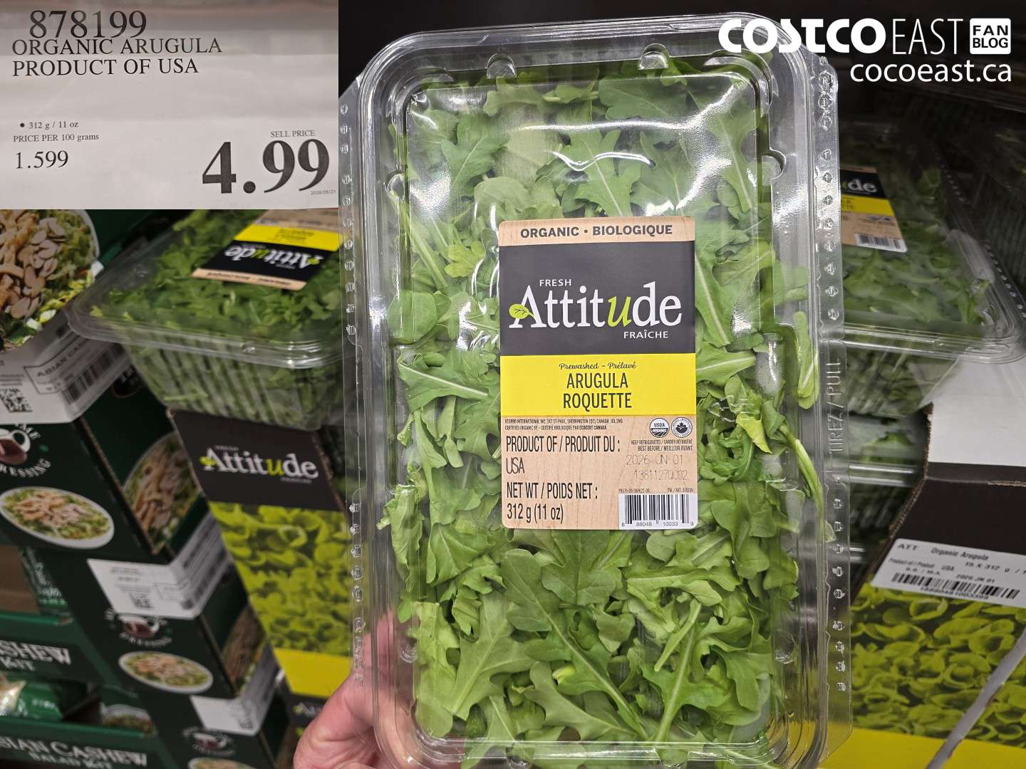 878199 ORGANIC ARUGULA PRODUCT OF USA 312 G / 11 OZ $4.99