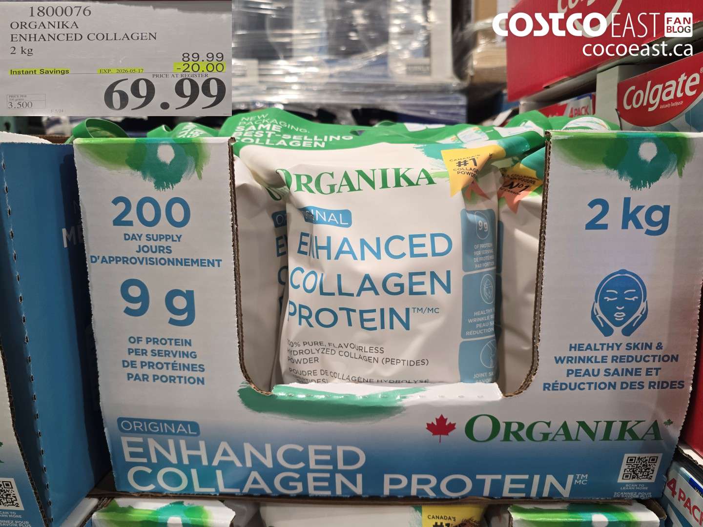 1800076 ORGANIKA ENHANCED COLLAGEN 2 KG ($20.00 INSTANT SAVINGS EXPIRES ON 2026-05-17) $69.99