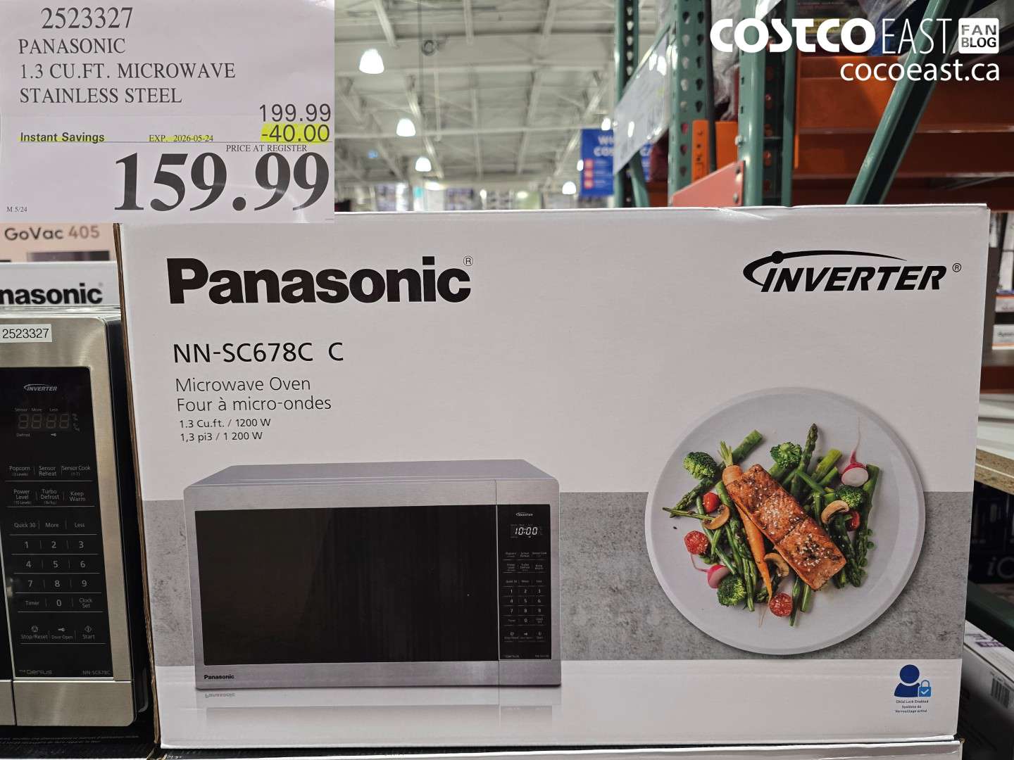 2523327 PANASONIC 1.3 CU.FT. MICROWAVE STAINLESS STEEL ($40.00 INSTANT SAVINGS EXPIRES ON 2026-05-24) $159.99