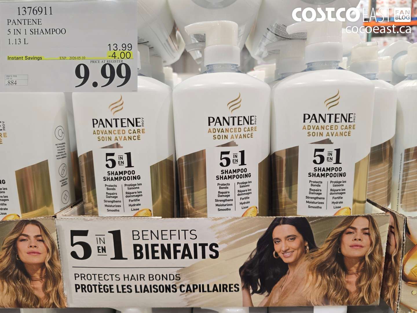 1376911 PANTENE 5 IN 1 SHAMPOO 1.13 L ($4.00 INSTANT SAVINGS EXPIRES ON 2026-05-10) $9.99