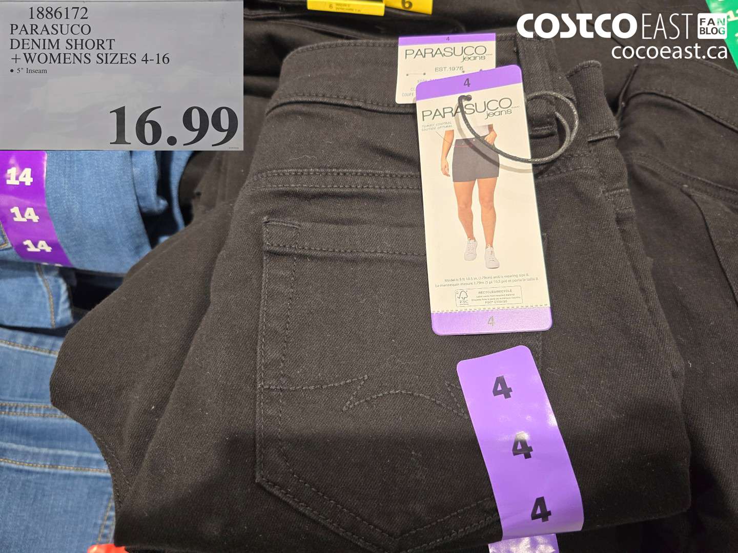 1886172 PARASUCO DENIM SHORT WOMENS SIZES 4-16 $16.99