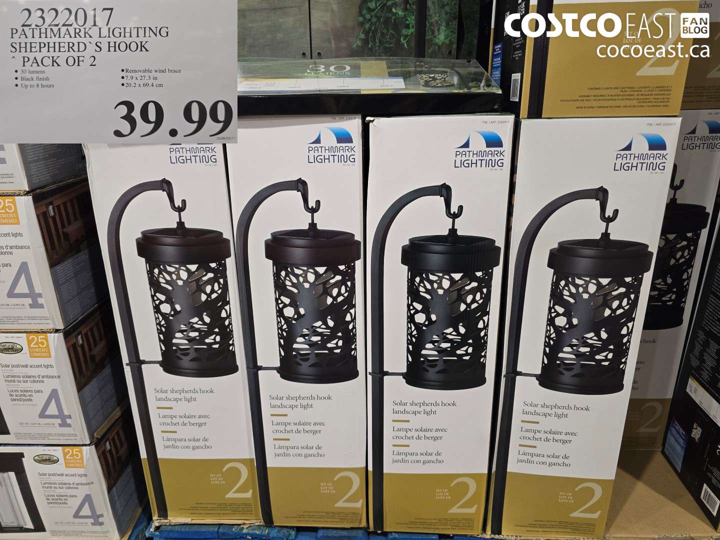 2322017 PATHMARK LIGHTING SHEPHERD'S HOOK PACK OF 2 $39.99