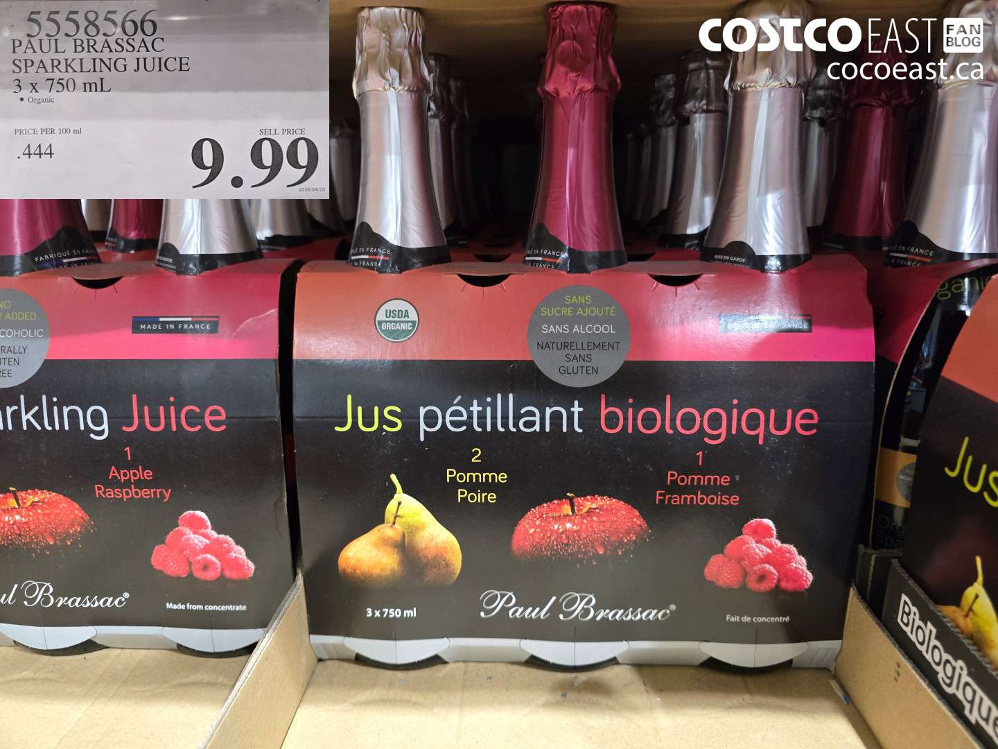 5558566 PAUL BRASSAC SPARKLING JUICE 3 X 750 ML $9.99
