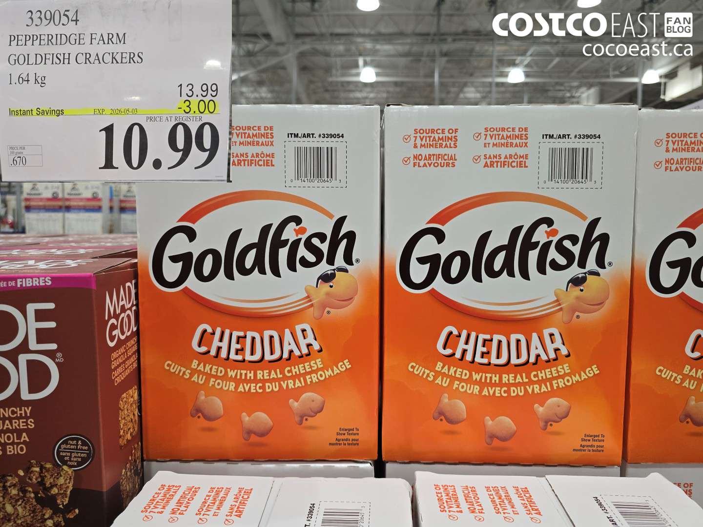 339054 PEPPERIDGE FARM GOLDFISH CRACKERS 1.64 KG ($3.00 INSTANT SAVINGS EXPIRES ON 2026-05-03) $10.99