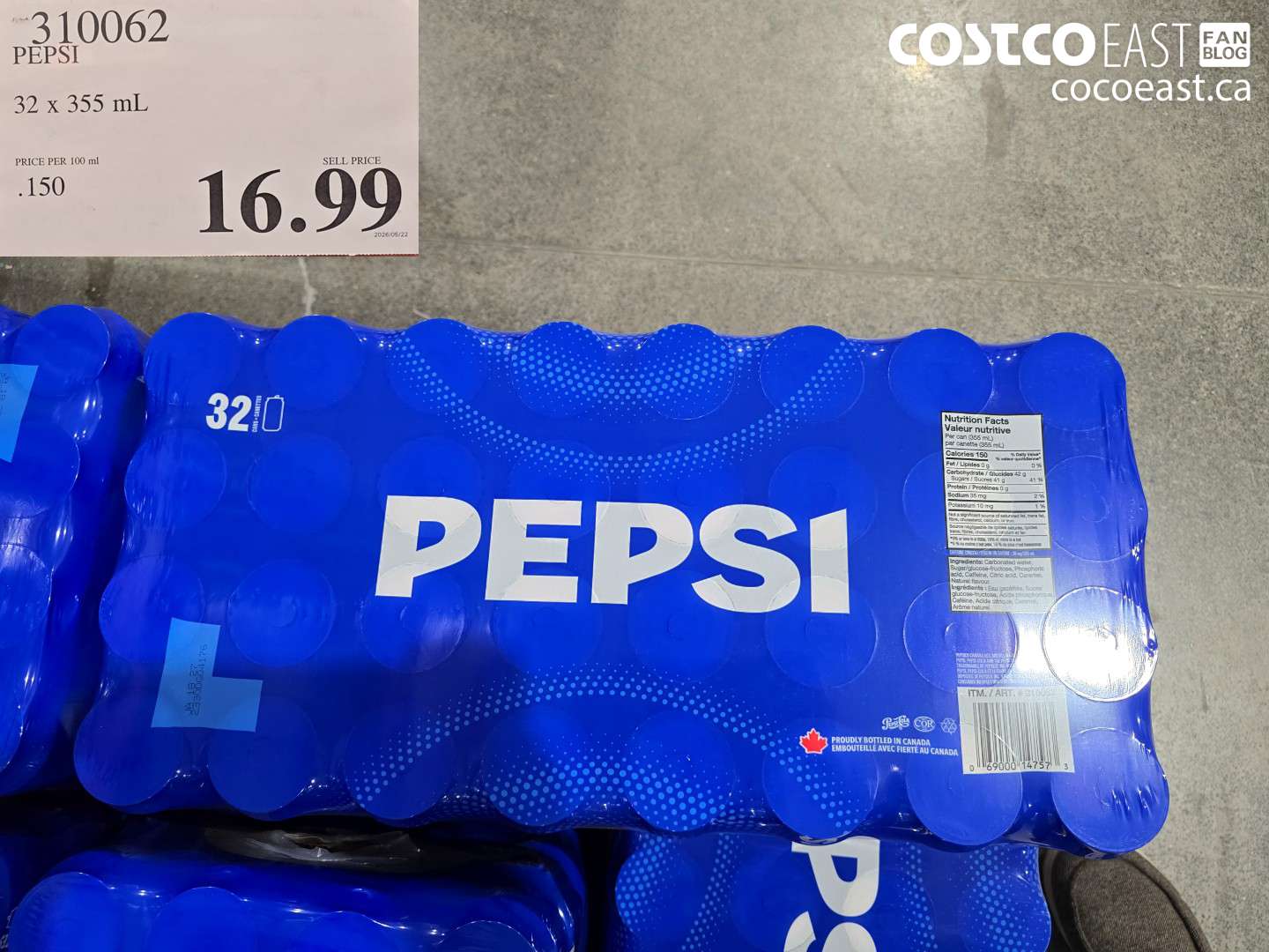 310062 PEPSI 32 X 355 ML $16.99
