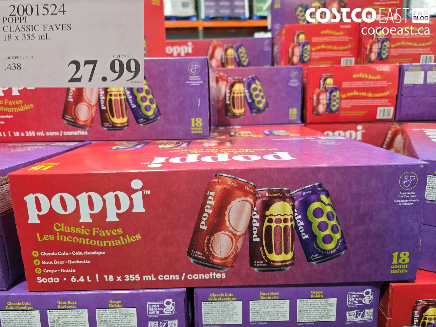 2001524 POPPI CLASSIC FAVES 18 X 355 ML $27.99