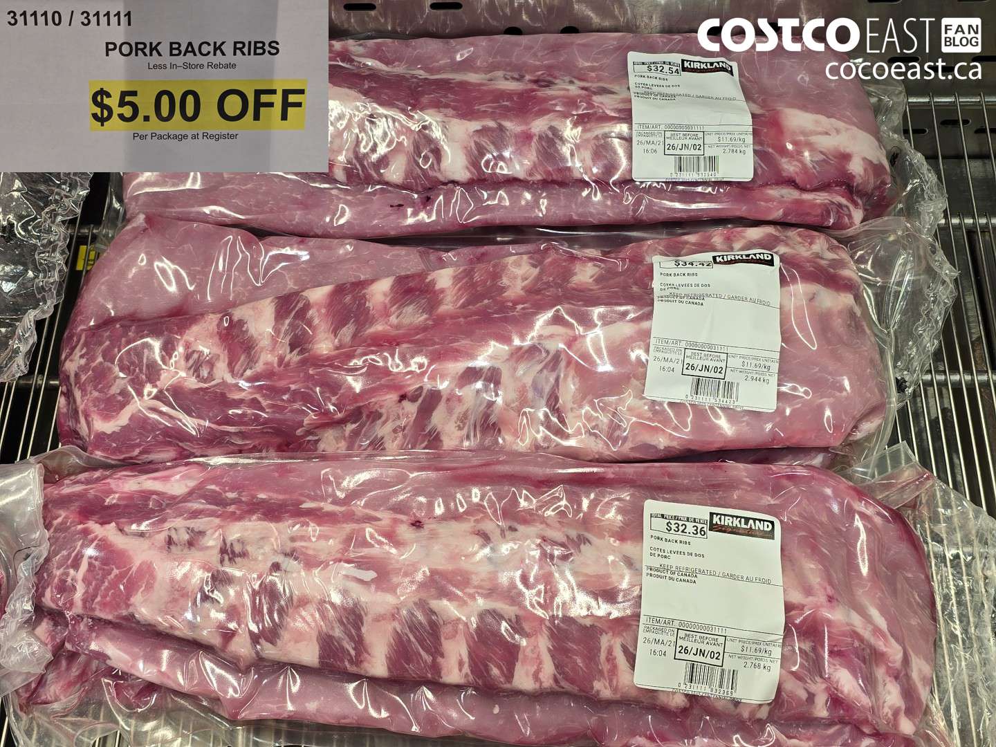 31110 PORK BACK RIBS ($5.00 INSTANT SAVINGS)