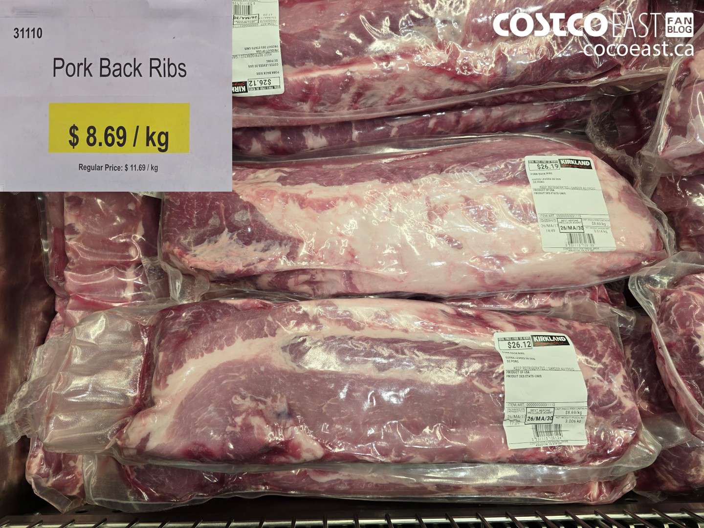 31110 PORK BACK RIBS ***DISCOUNT PER KG*** ($3.00 INSTANT SAVINGS)