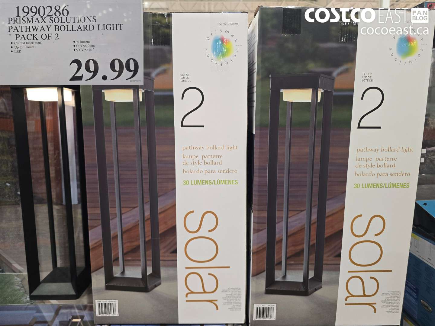 1990286 PRISMAX SOLUTIONS PATHWAY BOLLARD LIGHT PACK OF 2 $29.99