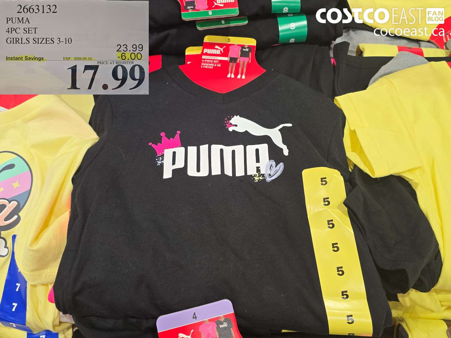 2663132 PUMA 4PC SET GIRLS SIZES 3-10 ($6.00 INSTANT SAVINGS EXPIRES ON 2026-05-10) $17.99