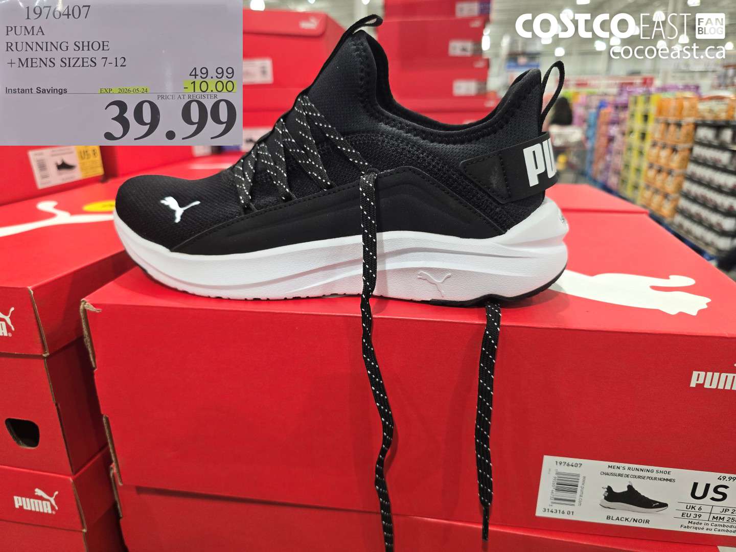 1976407 PUMA RUNNING SHOE +MENS SIZES 7-12 ($10.00 INSTANT SAVINGS EXPIRES ON 2026-05-24) $39.99