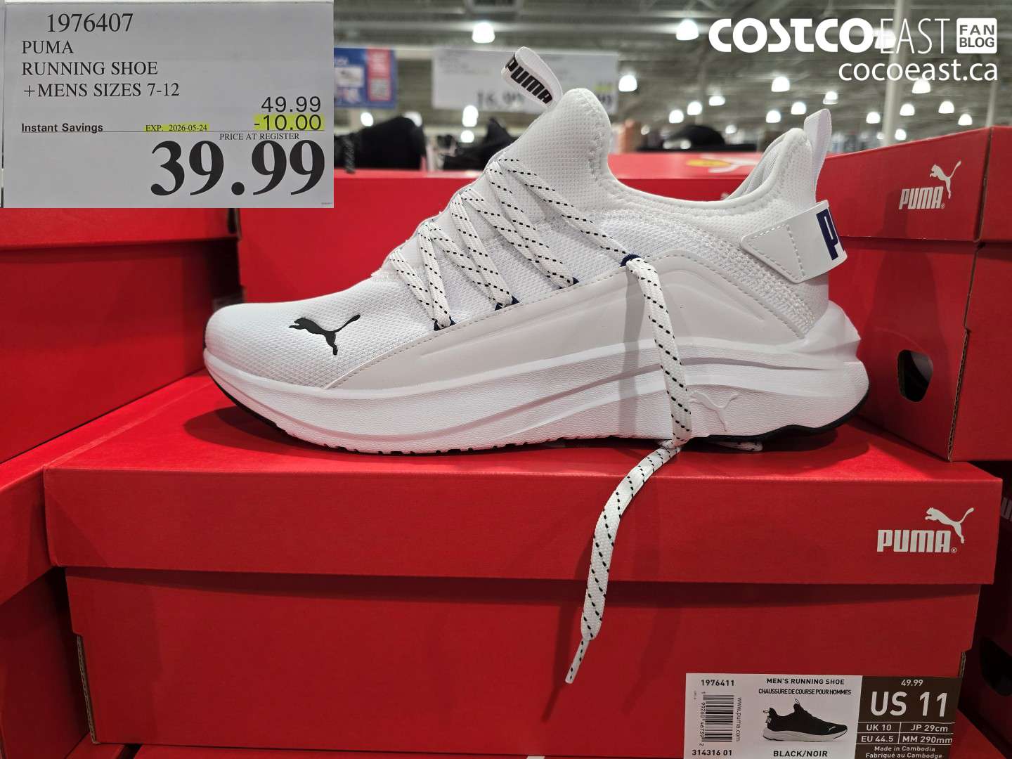 1976407 PUMA RUNNING SHOE + MENS SIZES 7-12 ($10.00 INSTANT SAVINGS EXPIRES ON 2026-05-24) $39.99