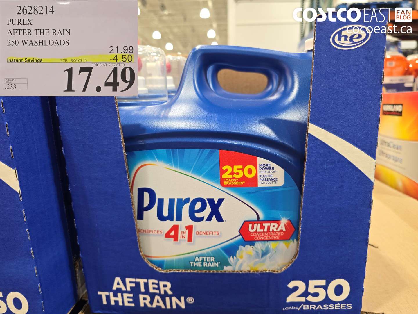 2628214 PUREX AFTER THE RAIN 250 WASHLOADS ($4.50 INSTANT SAVINGS EXPIRES ON 2026-05-10) $17.49