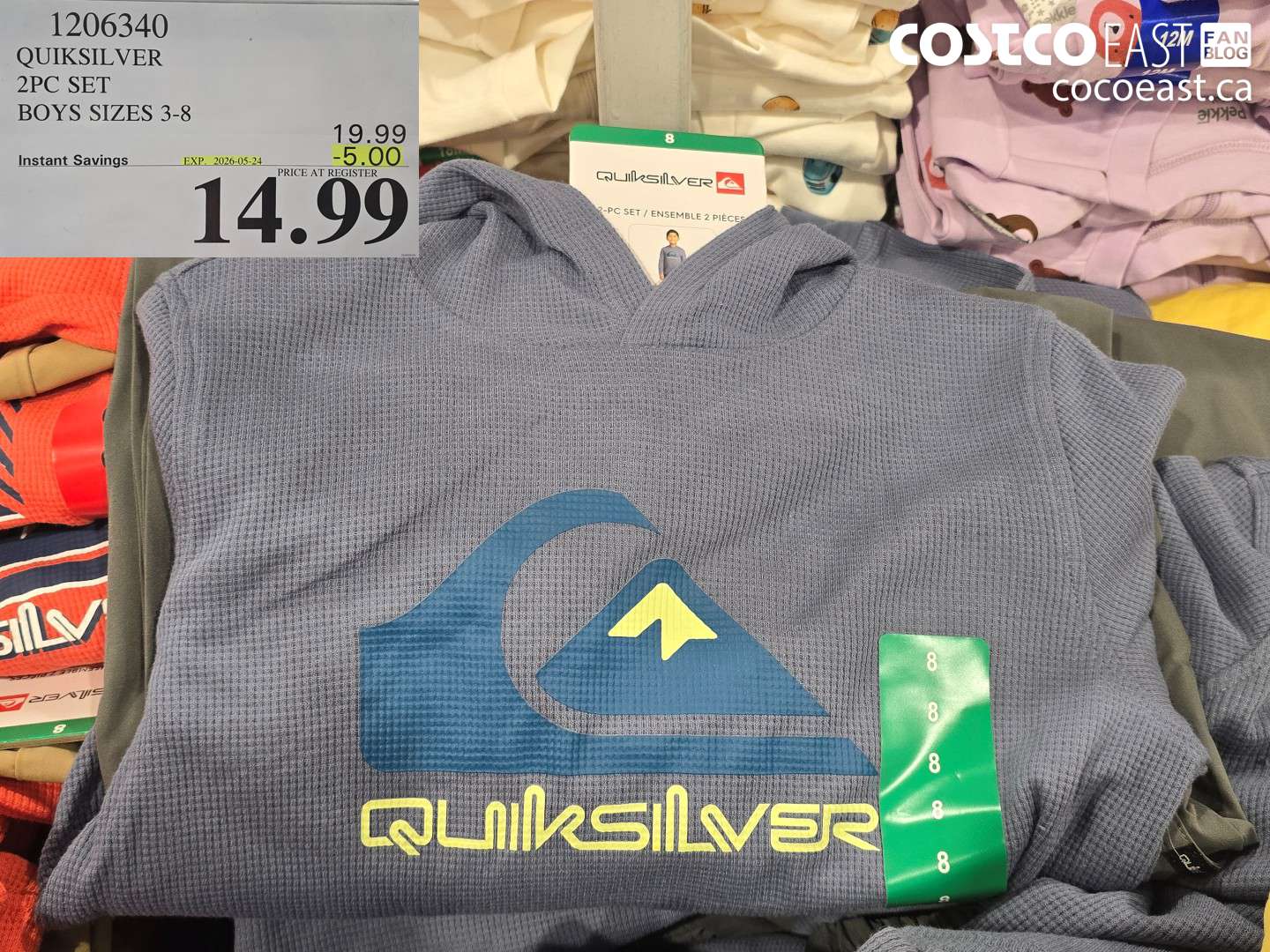 1206340 QUIKSILVER 2PC SET BOYS SIZES 3-8 ($5.00 INSTANT SAVINGS EXPIRES ON 2026-05-24) $14.99