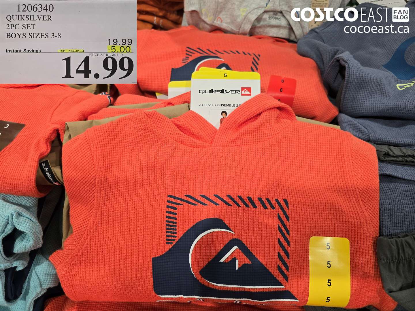 1206340 QUIKSILVER 2PC SET BOYS SIZES 3-8 ($5.00 INSTANT SAVINGS EXPIRES ON 2026-05-24) $14.99