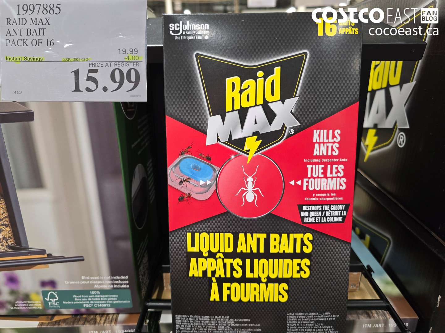 1997885 RAID MAX ANT BAIT PACK OF 16 ($4.00 INSTANT SAVINGS EXPIRES ON 2026-05-24) $15.99