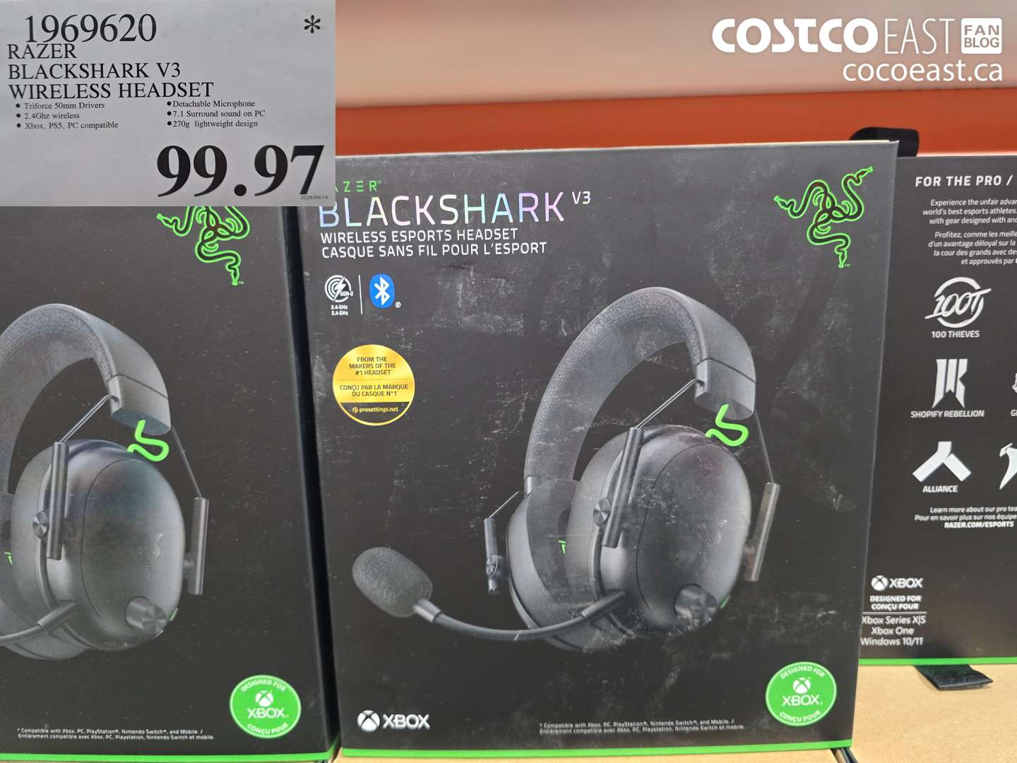 1969620 RAZER BLACKSHARK V3 WIRELESS HEADSET $99.97