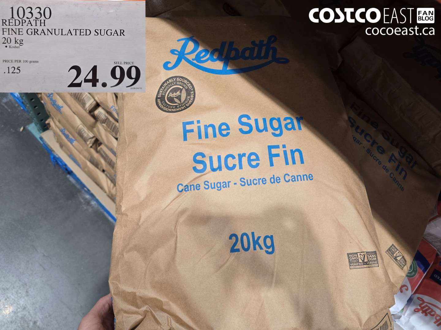 10330 REDPATH FINE GRANULATED SUGAR 20 KG $24.99