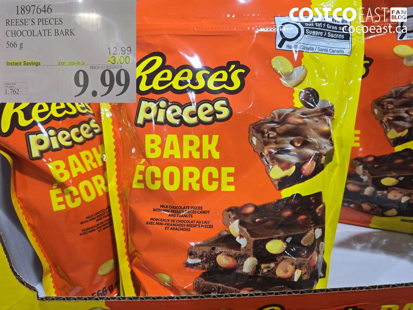 1897646 REESE'S PIECES CHOCOLATE BARK 566 G ($3.00 INSTANT SAVINGS EXPIRES ON 2026-05-24) $9.99