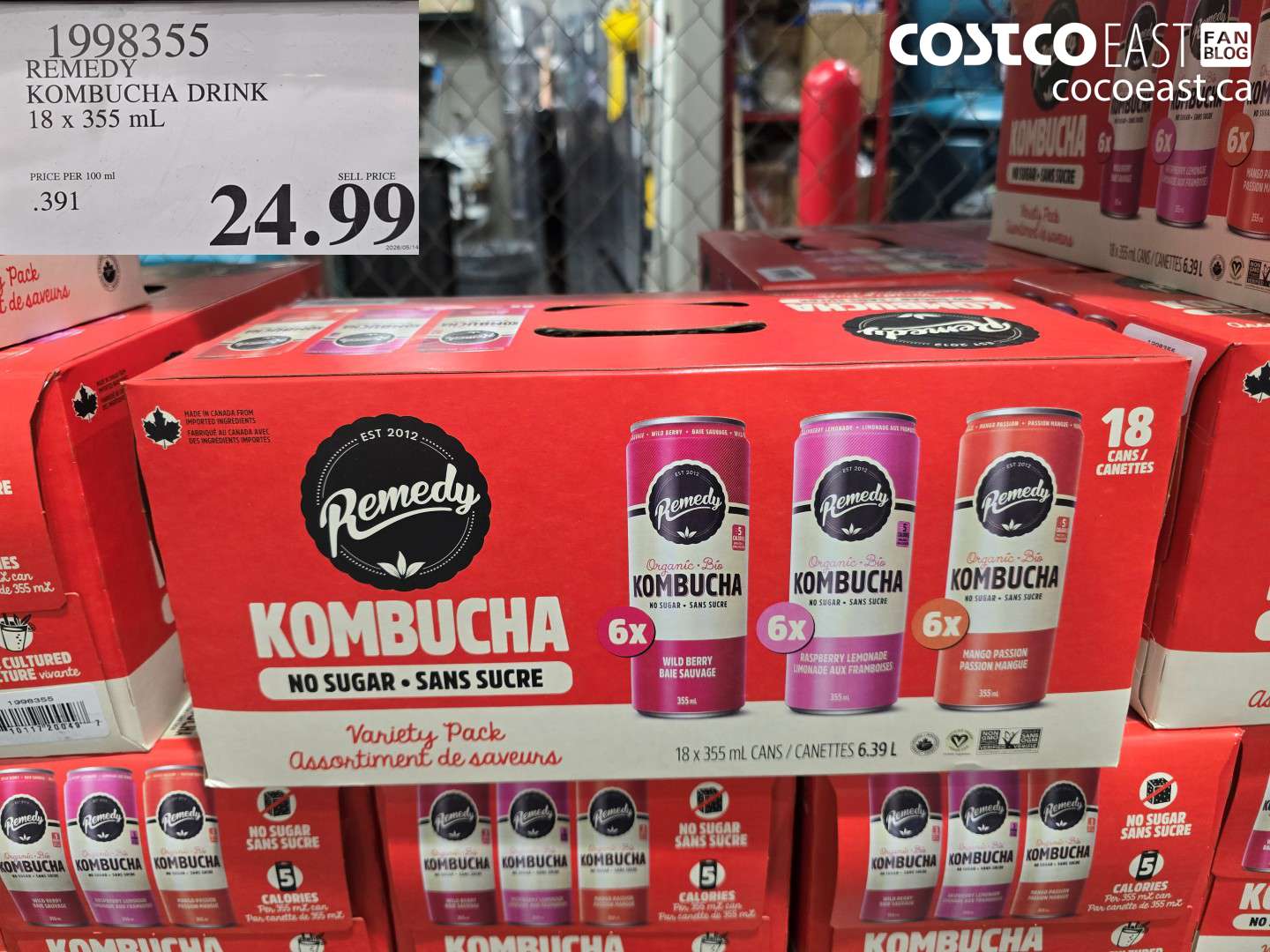 1998355 REMEDY KOMBUCHA DRINK 18 X 355 ML $24.99