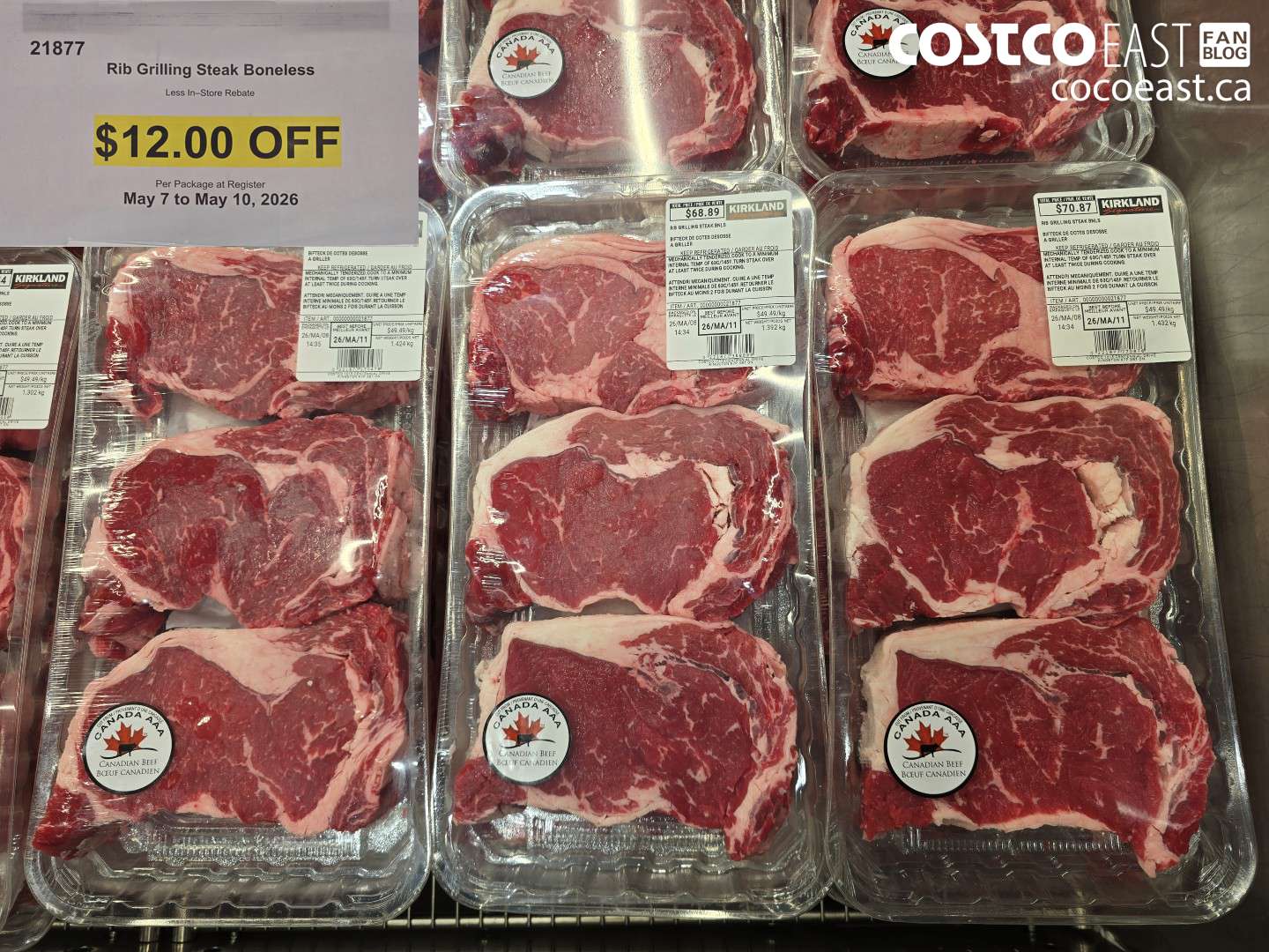 21877 RIB GRILLING STEAK BONELESS ($12.00 INSTANT SAVINGS)