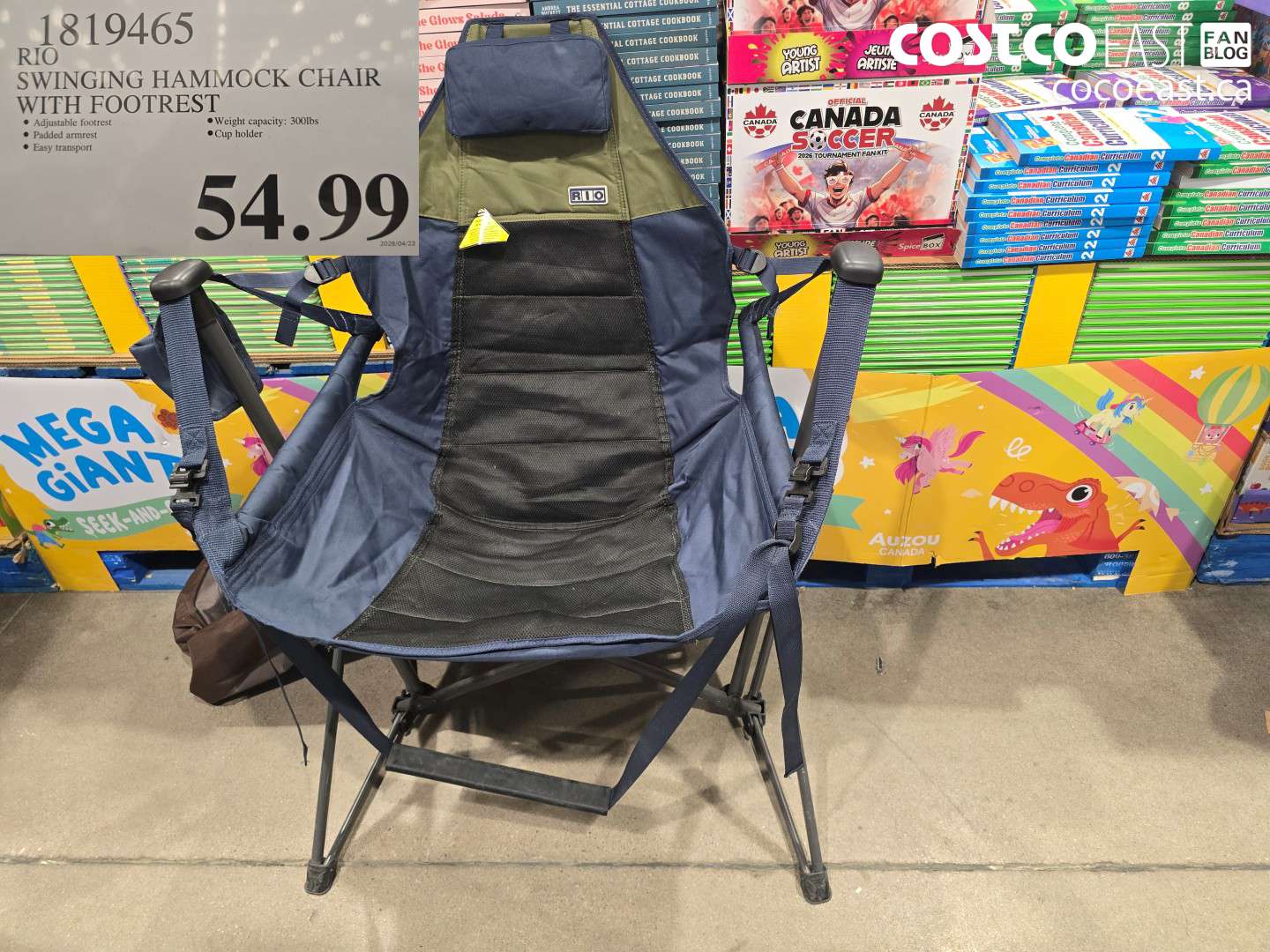 1819465 RIO SWINGING HAMMOCK CHAIR WITH FOOTREST $54.99