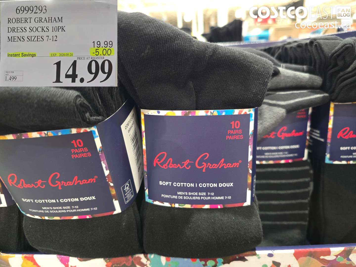 6999293 ROBERT GRAHAM DRESS SOCKS 10PK MENS SIZES 7-12 ($5.00 INSTANT SAVINGS EXPIRES ON 2026-05-24) $14.99