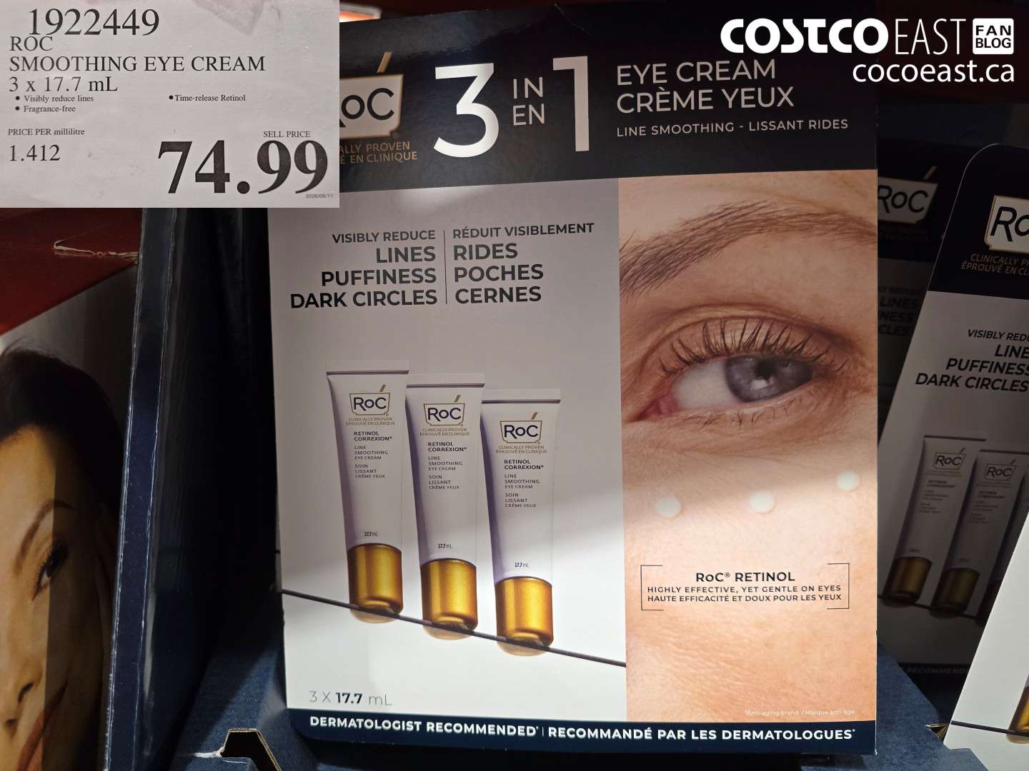 1922449 ROC SMOOTHING EYE CREAM 3 X 17.7 ML $74.99